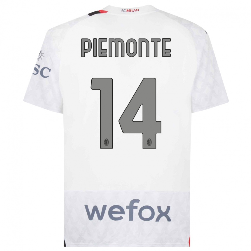 Hombre Fútbol Camiseta Martina Piemonte #14 Blanco 2ª Equipación 2023/24 Perú