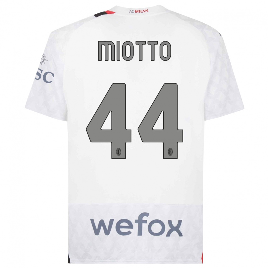 Hombre Fútbol Camiseta Giorgia Miotto #44 Blanco 2ª Equipación 2023/24 Perú