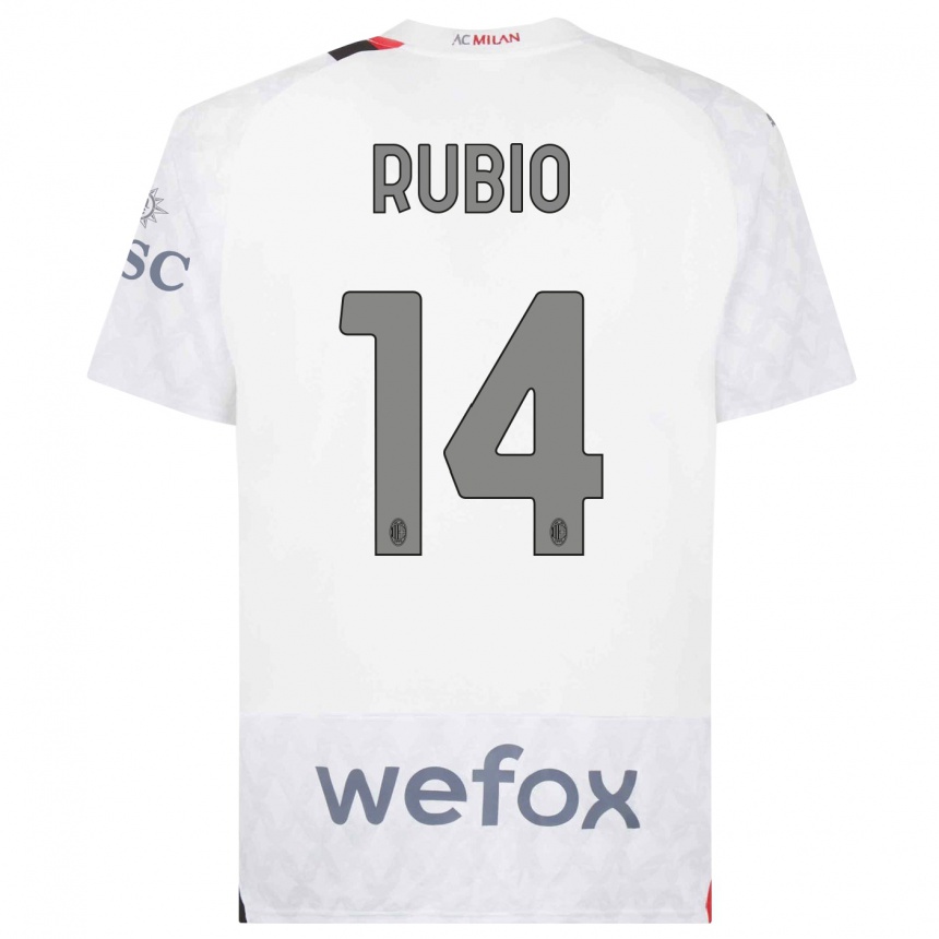 Hombre Fútbol Camiseta Silvia Rubio #14 Blanco 2ª Equipación 2023/24 Perú