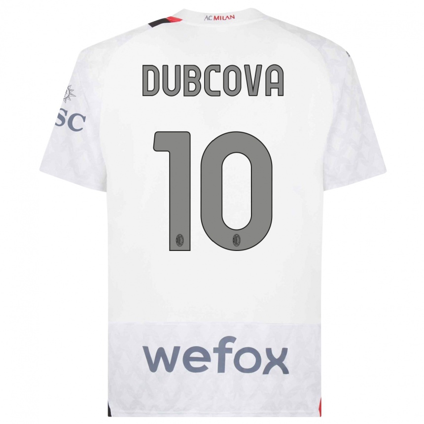 Hombre Fútbol Camiseta Kamila Dubcova #10 Blanco 2ª Equipación 2023/24 Perú