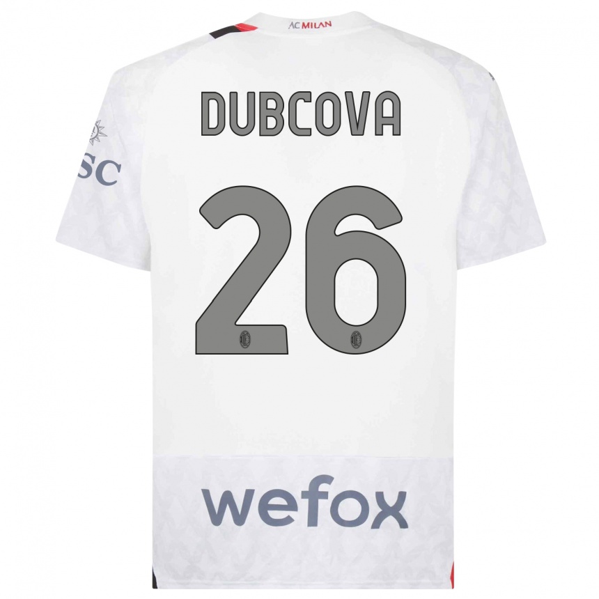 Hombre Fútbol Camiseta Michaela Dubcova #26 Blanco 2ª Equipación 2023/24 Perú