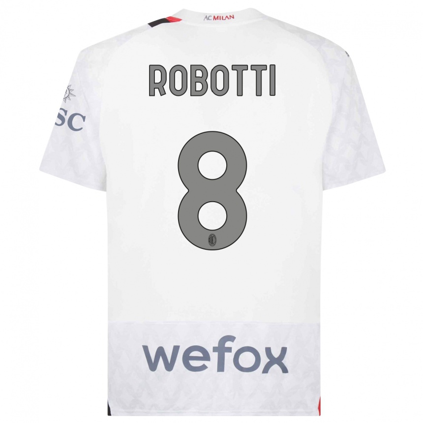 Hombre Fútbol Camiseta Giovanni Robotti #8 Blanco 2ª Equipación 2023/24 Perú