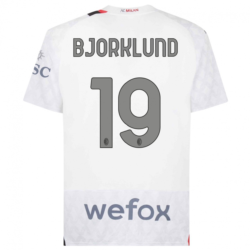 Hombre Fútbol Camiseta Lukas Bjorklund #19 Blanco 2ª Equipación 2023/24 Perú