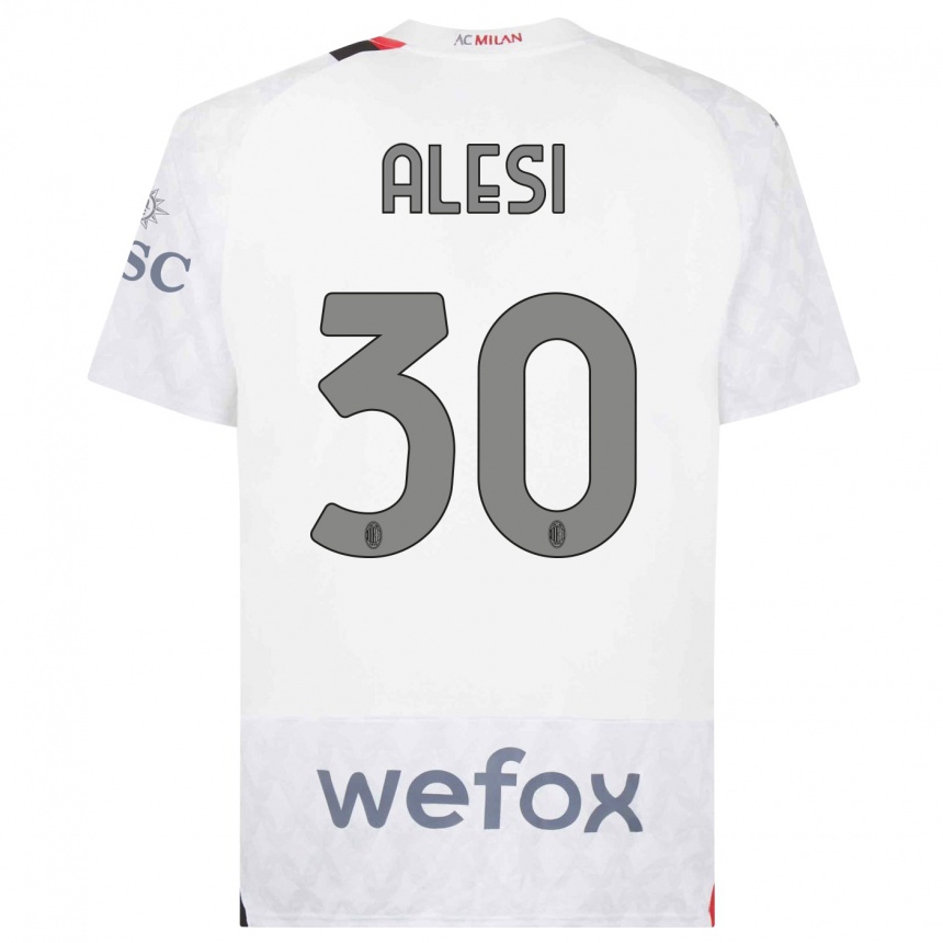 Hombre Fútbol Camiseta Gabriele Alesi #30 Blanco 2ª Equipación 2023/24 Perú