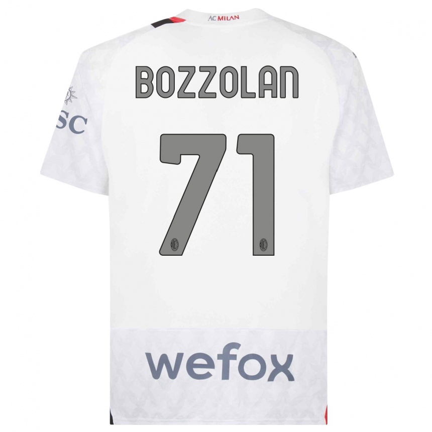 Hombre Fútbol Camiseta Andrea Bozzolan #71 Blanco 2ª Equipación 2023/24 Perú