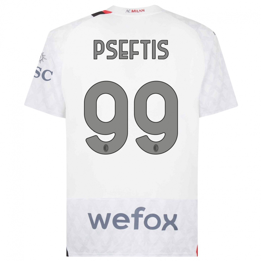 Hombre Fútbol Camiseta Fotios Pseftis #99 Blanco 2ª Equipación 2023/24 Perú