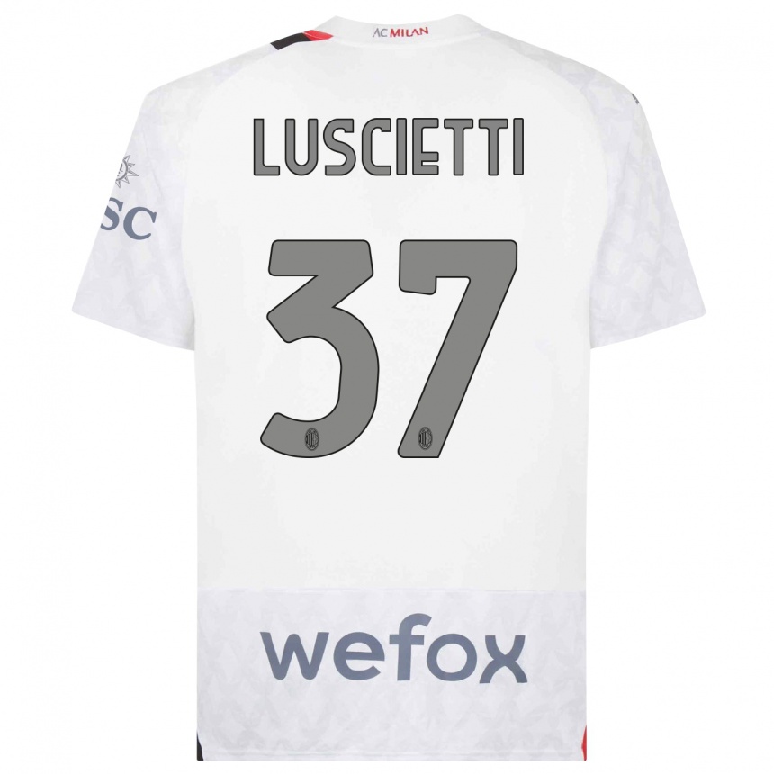 Hombre Fútbol Camiseta Abebe Luscietti #37 Blanco 2ª Equipación 2023/24 Perú