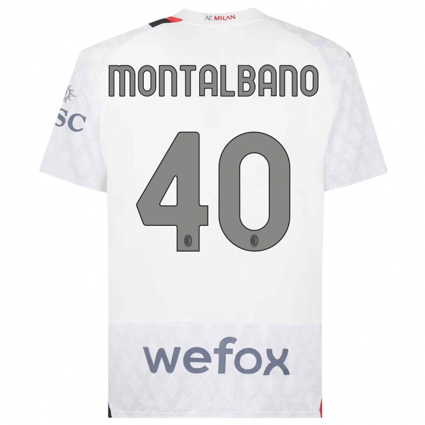 Hombre Fútbol Camiseta Nicolo Montalbano #40 Blanco 2ª Equipación 2023/24 Perú