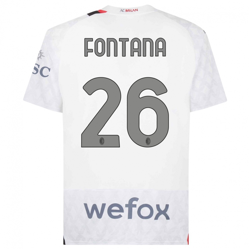 Hombre Fútbol Camiseta Francesco Fontana #26 Blanco 2ª Equipación 2023/24 Perú