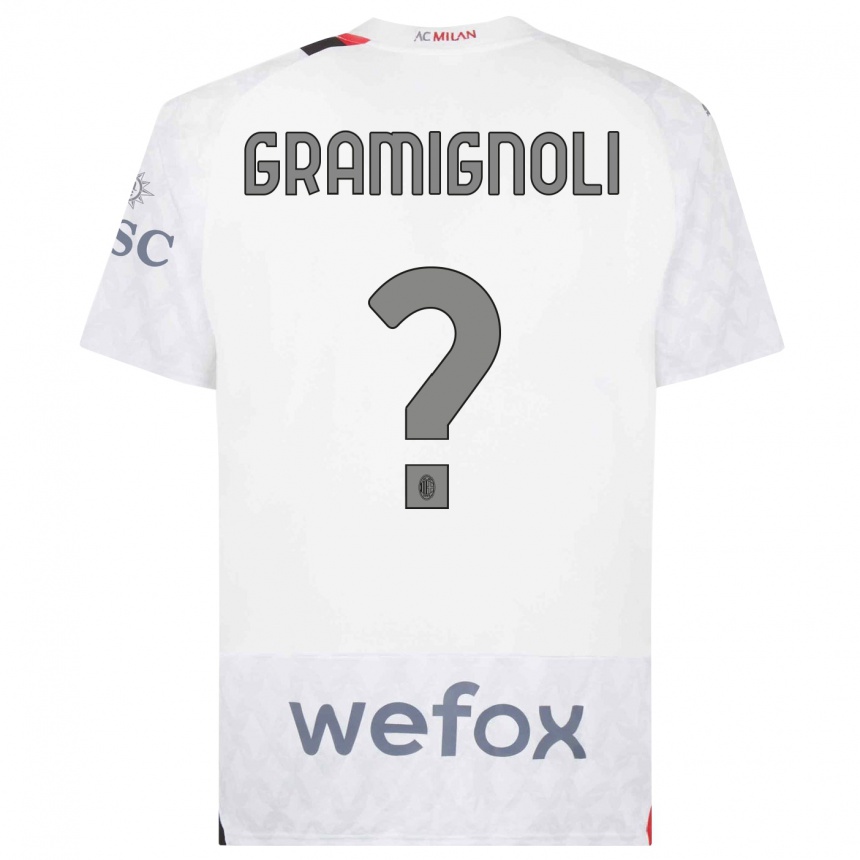 Hombre Fútbol Camiseta Luca Gramignoli #0 Blanco 2ª Equipación 2023/24 Perú