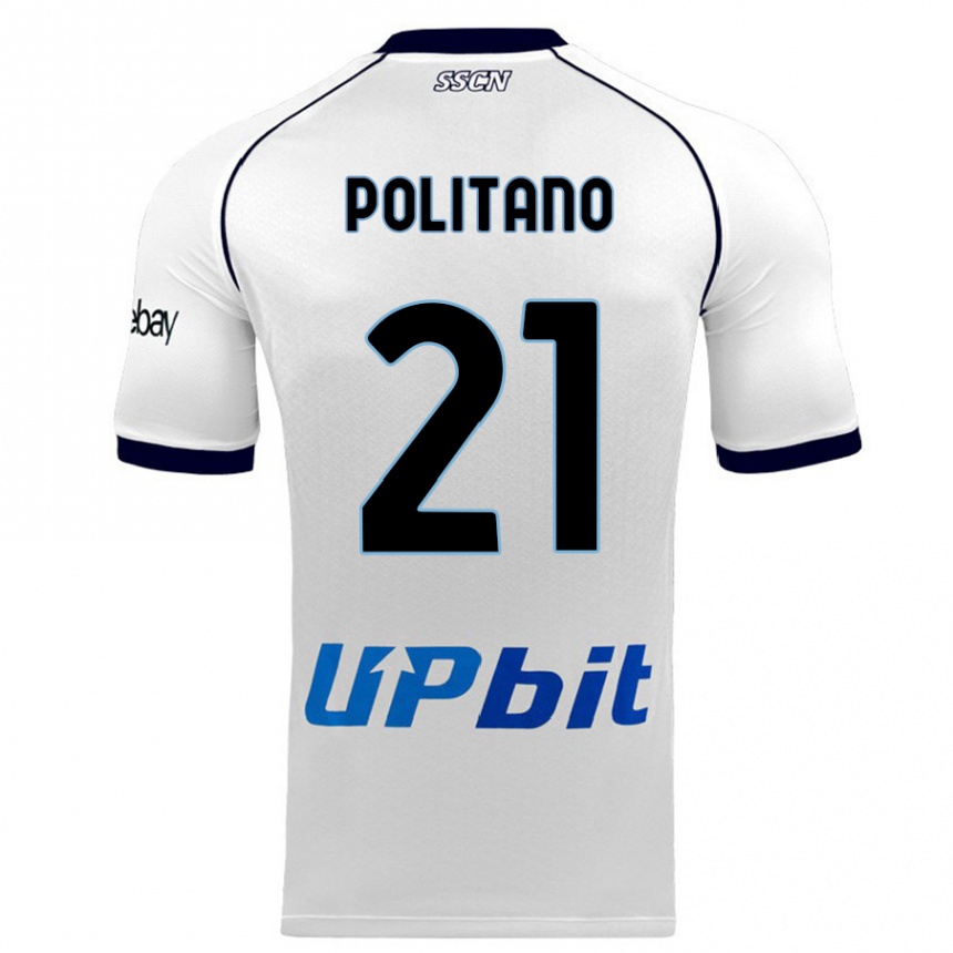 Hombre Fútbol Camiseta Matteo Politano #21 Blanco 2ª Equipación 2023/24 Perú