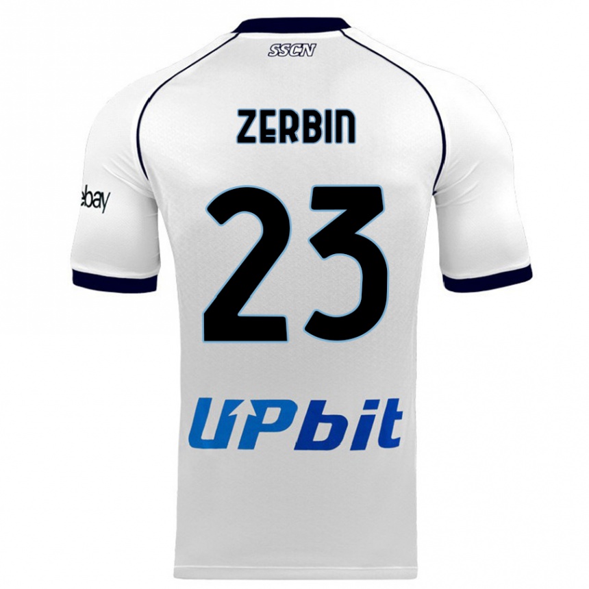 Hombre Fútbol Camiseta Alessio Zerbin #23 Blanco 2ª Equipación 2023/24 Perú