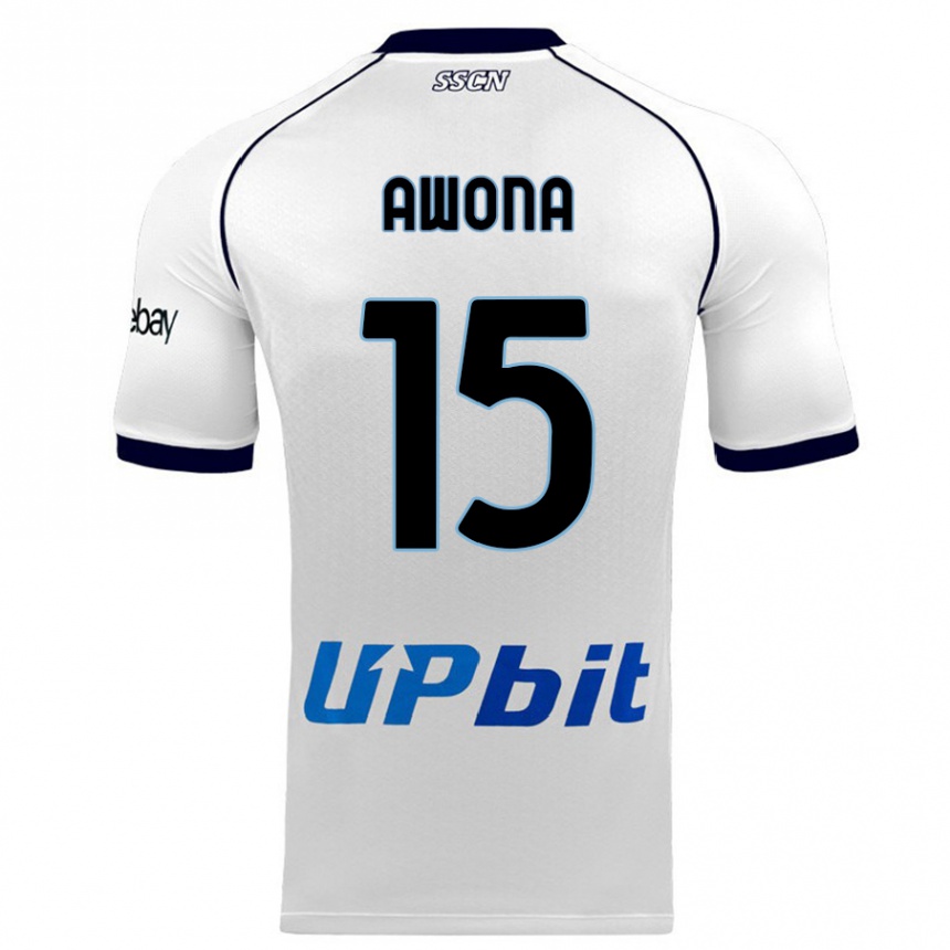 Hombre Fútbol Camiseta Aurelle Awona #15 Blanco 2ª Equipación 2023/24 Perú