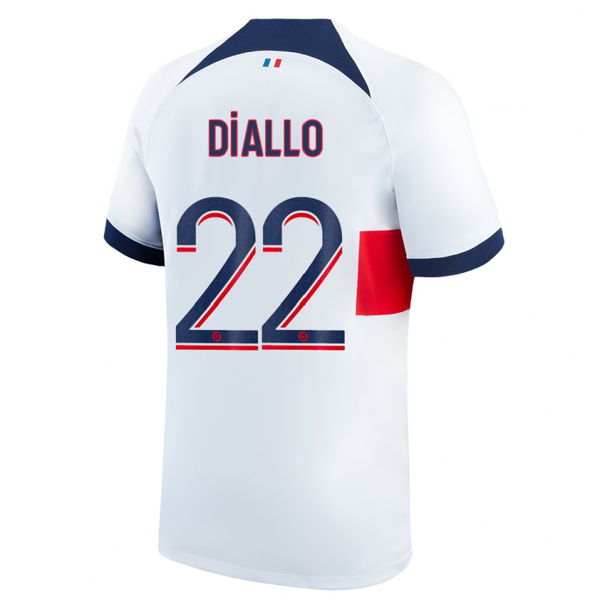 Hombre Fútbol Camiseta Abdou Diallo #22 Blanco 2ª Equipación 2023/24 Perú