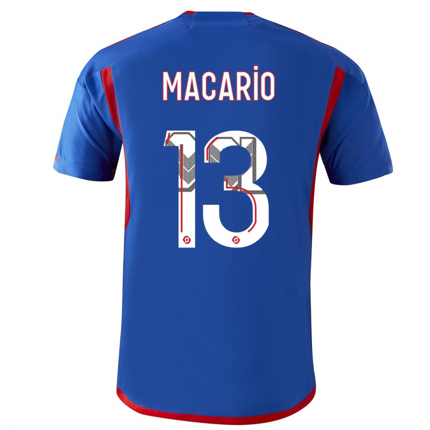 Hombre Fútbol Camiseta Catarina Macario #13 Azul Rojo 2ª Equipación 2023/24 Perú