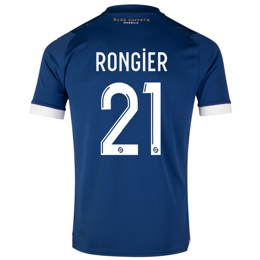 Hombre Fútbol Camiseta Valentin Rongier #21 Azul Oscuro 2ª Equipación 2023/24 Perú