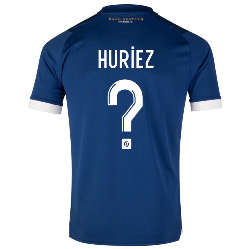 Hombre Fútbol Camiseta Evan Huriez #0 Azul Oscuro 2ª Equipación 2023/24 Perú