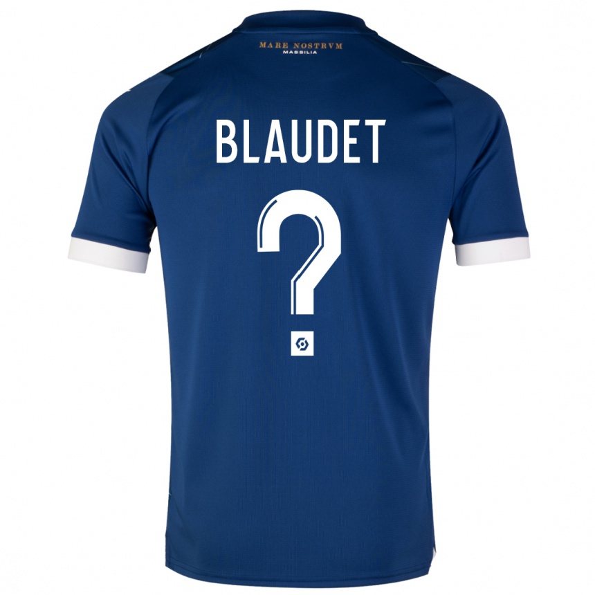 Hombre Fútbol Camiseta David Blaudet #0 Azul Oscuro 2ª Equipación 2023/24 Perú