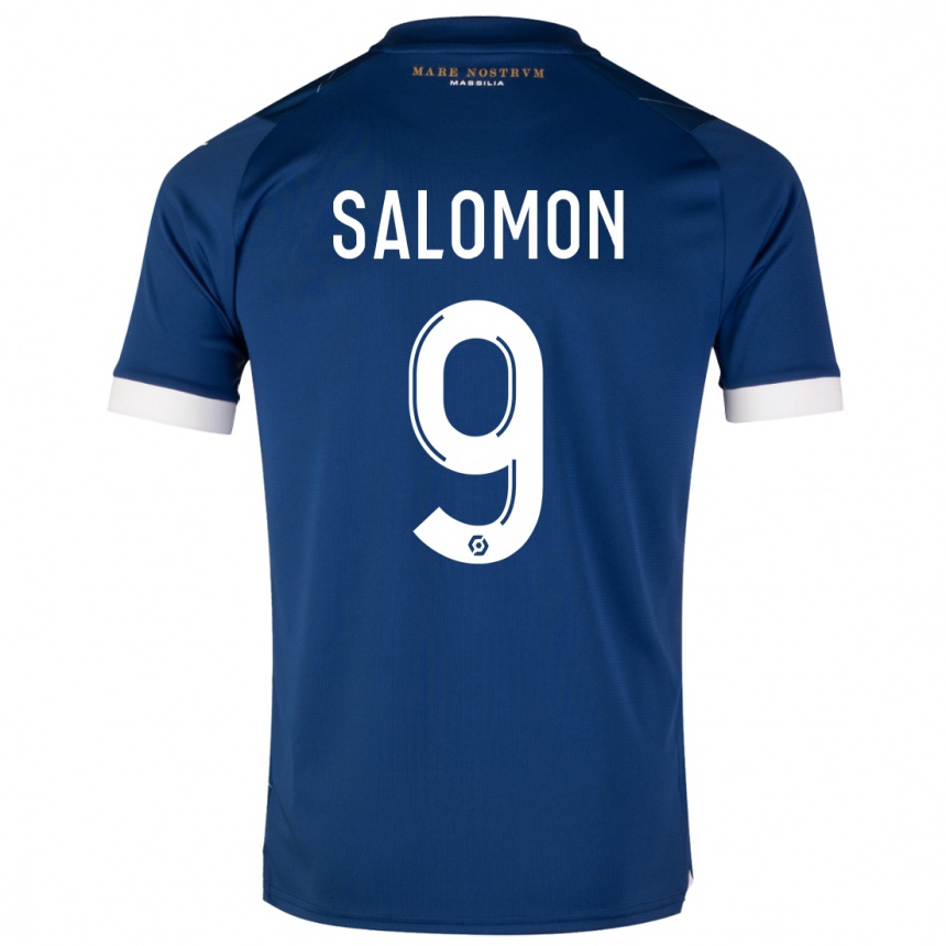 Hombre Fútbol Camiseta Maeva Salomon #9 Azul Oscuro 2ª Equipación 2023/24 Perú