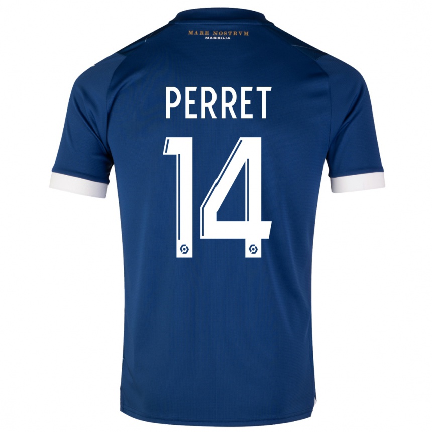 Hombre Fútbol Camiseta Jenny Perret #14 Azul Oscuro 2ª Equipación 2023/24 Perú