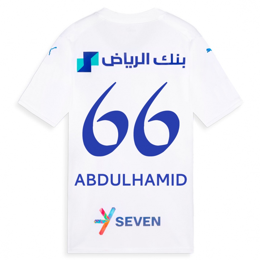 Hombre Fútbol Camiseta Saud Abdulhamid #66 Blanco 2ª Equipación 2023/24 Perú