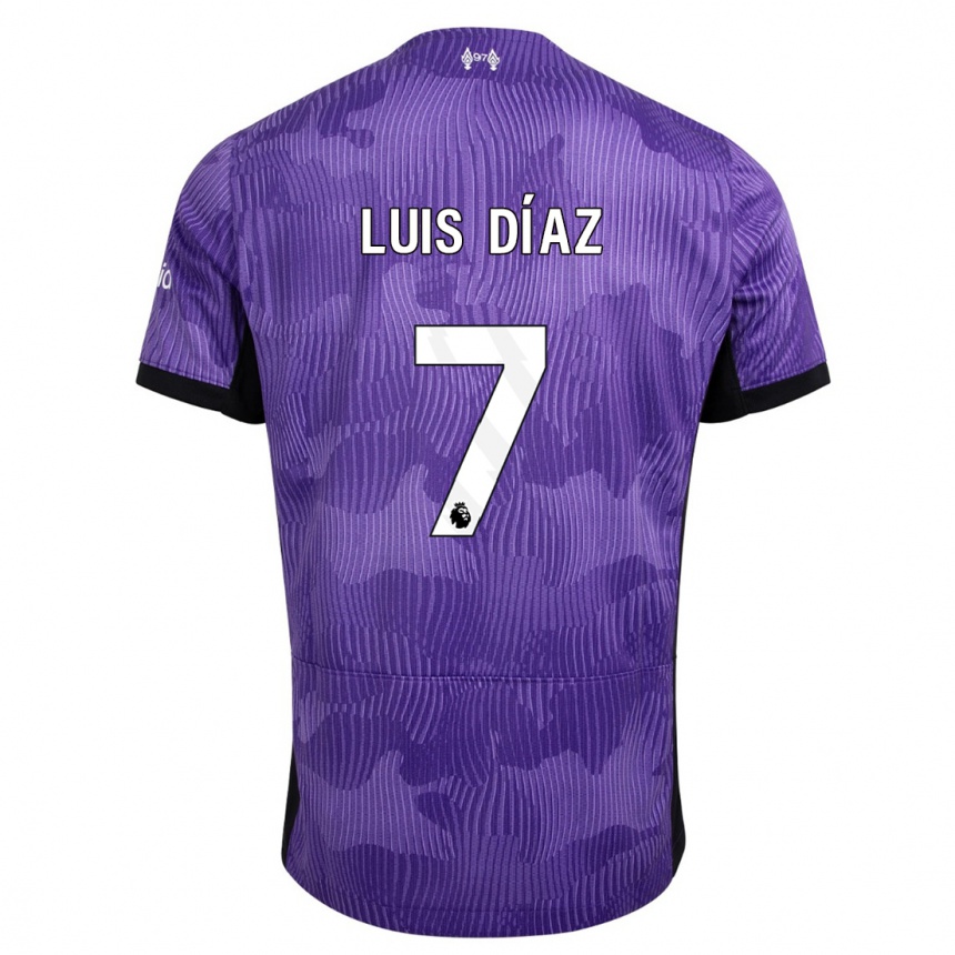 Hombre Fútbol Camiseta Luis Diaz #7 Púrpura Equipación Tercera 2023/24 Perú