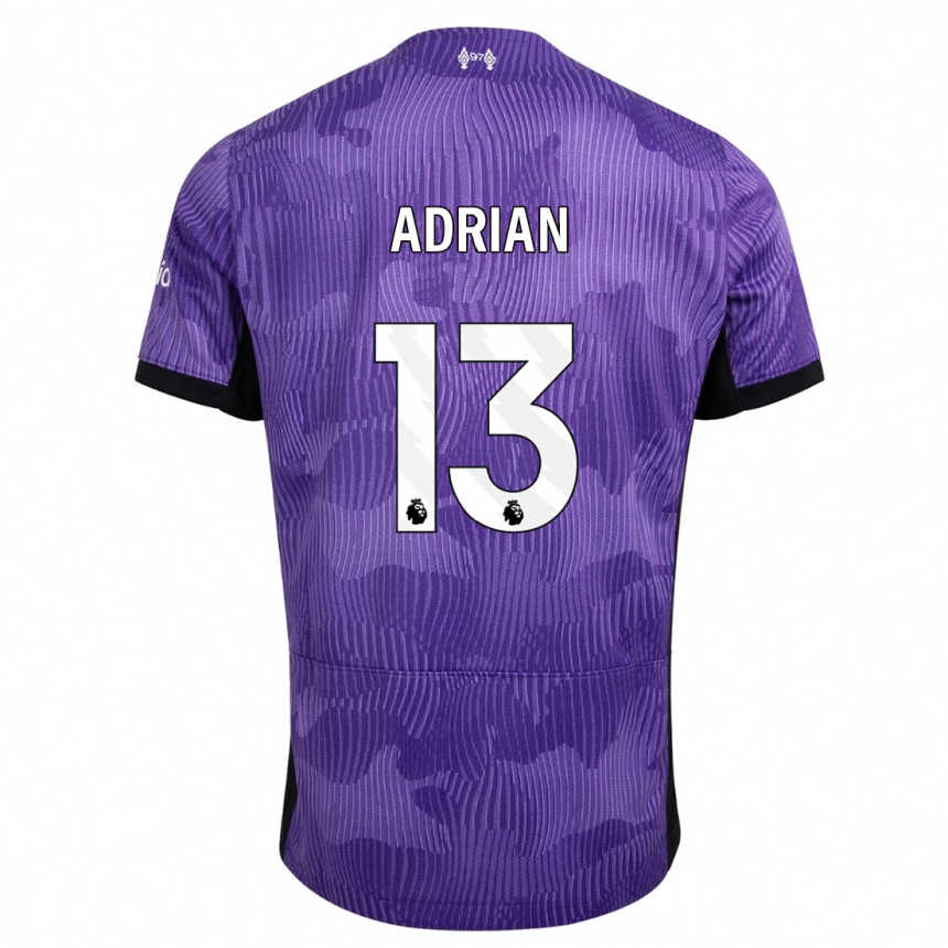 Hombre Fútbol Camiseta Adrian #13 Púrpura Equipación Tercera 2023/24 Perú