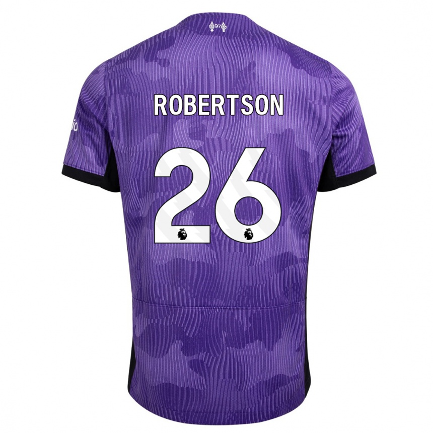 Hombre Fútbol Camiseta Andrew Robertson #26 Púrpura Equipación Tercera 2023/24 Perú