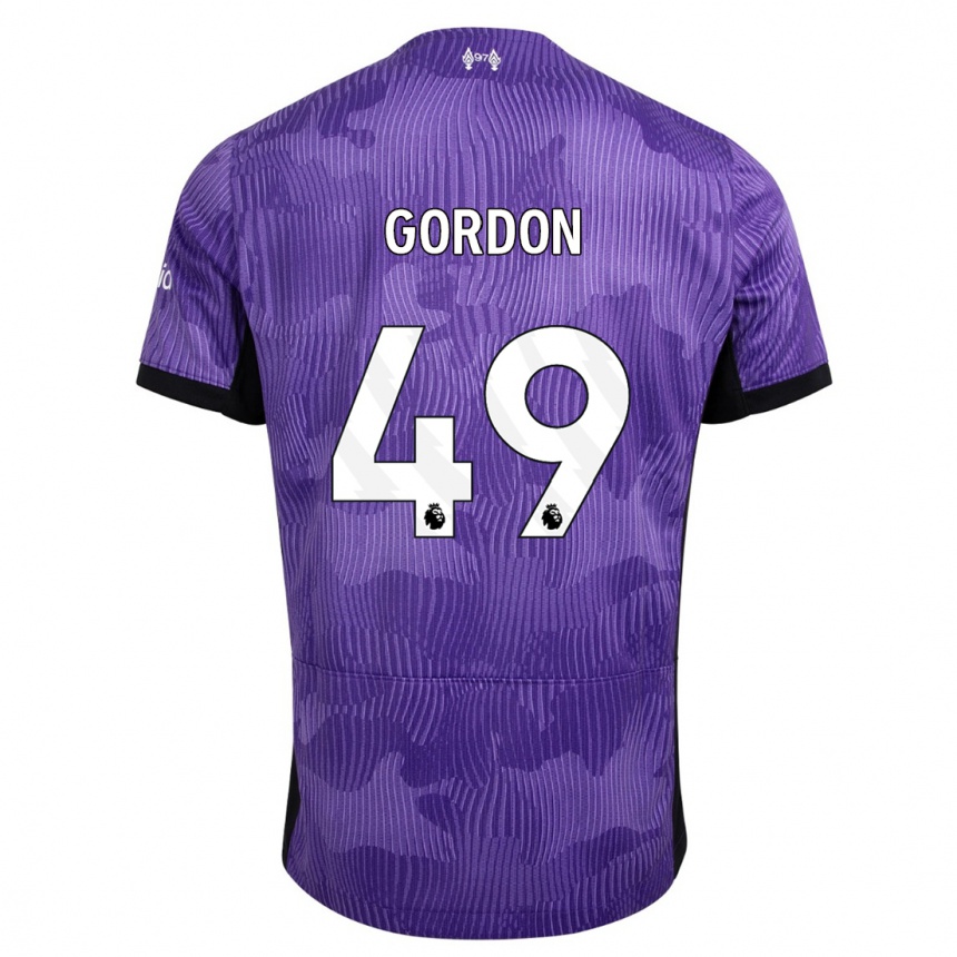 Hombre Fútbol Camiseta Kaide Gordon #49 Púrpura Equipación Tercera 2023/24 Perú