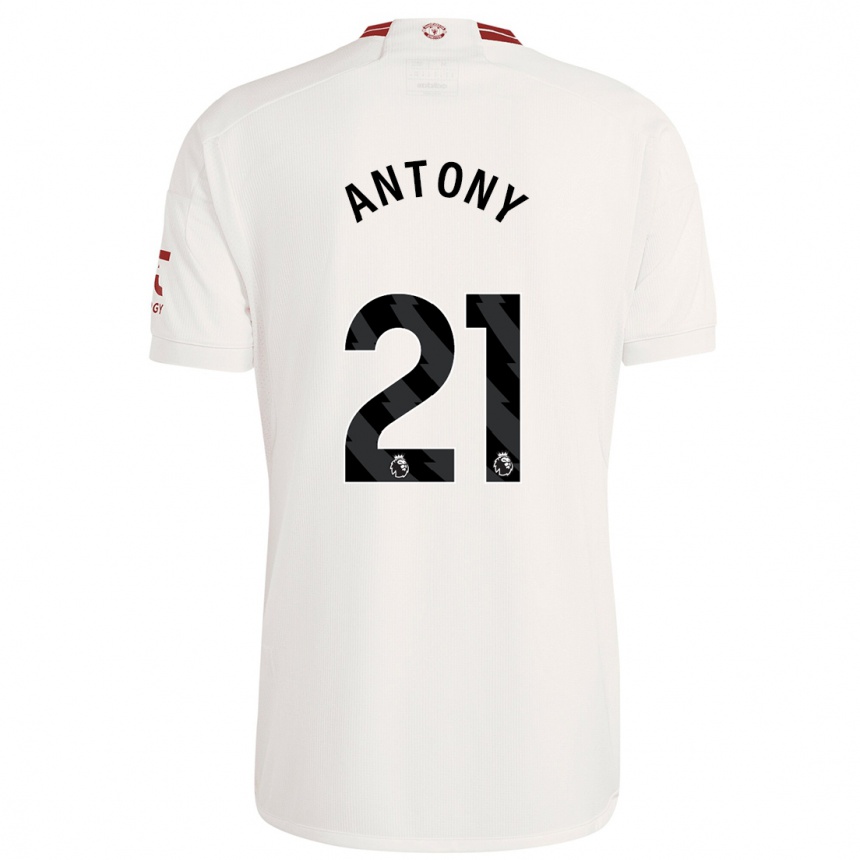 Hombre Fútbol Camiseta Antony #21 Blanco Equipación Tercera 2023/24 Perú