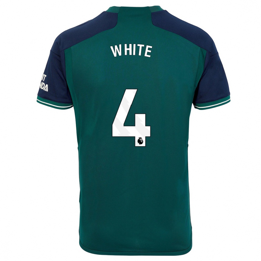 Hombre Fútbol Camiseta Ben White #4 Verde Equipación Tercera 2023/24 Perú