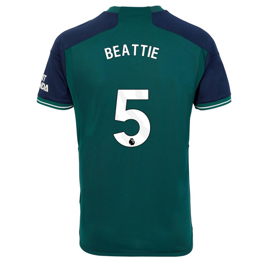 Hombre Fútbol Camiseta Jen Beattie #5 Verde Equipación Tercera 2023/24 Perú