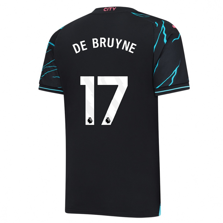 Hombre Fútbol Camiseta Kevin De Bruyne #17 Azul Oscuro Equipación Tercera 2023/24 Perú