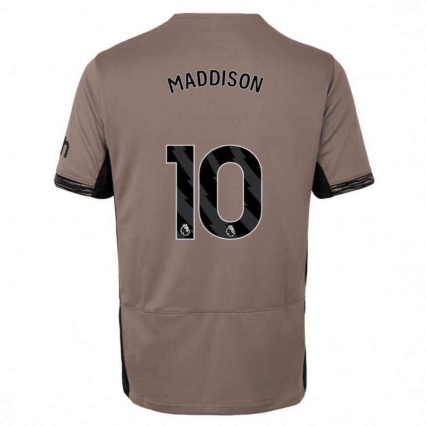 Hombre Fútbol Camiseta James Maddison #10 Beige Obscuro Equipación Tercera 2023/24 Perú