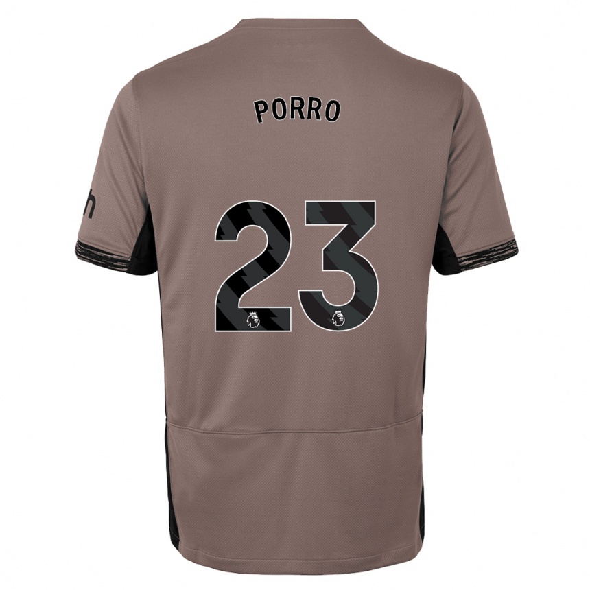 Hombre Fútbol Camiseta Pedro Porro #23 Beige Obscuro Equipación Tercera 2023/24 Perú