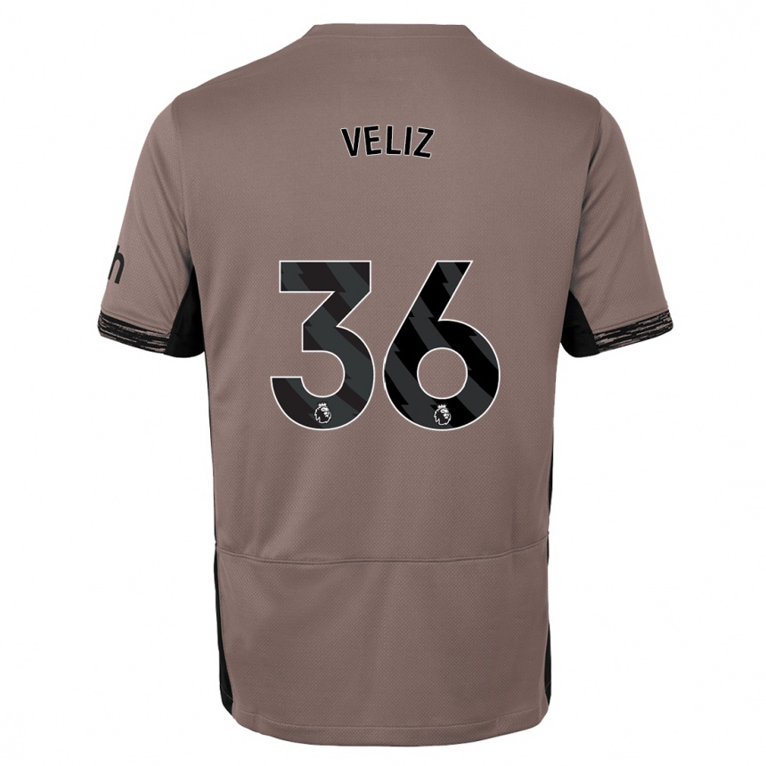 Hombre Fútbol Camiseta Alejo Véliz #36 Beige Obscuro Equipación Tercera 2023/24 Perú