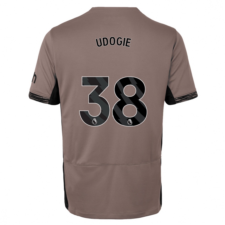 Hombre Fútbol Camiseta Destiny Udogie #38 Beige Obscuro Equipación Tercera 2023/24 Perú