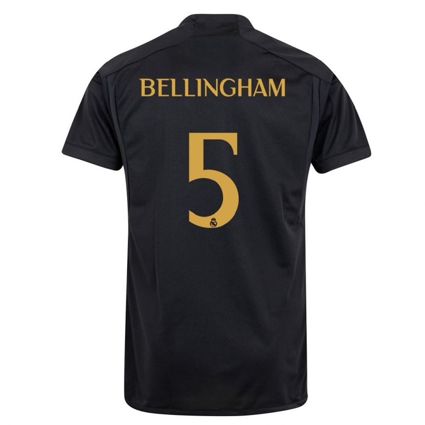 Hombre Fútbol Camiseta Jude Bellingham #5 Negro Equipación Tercera 2023/24 Perú