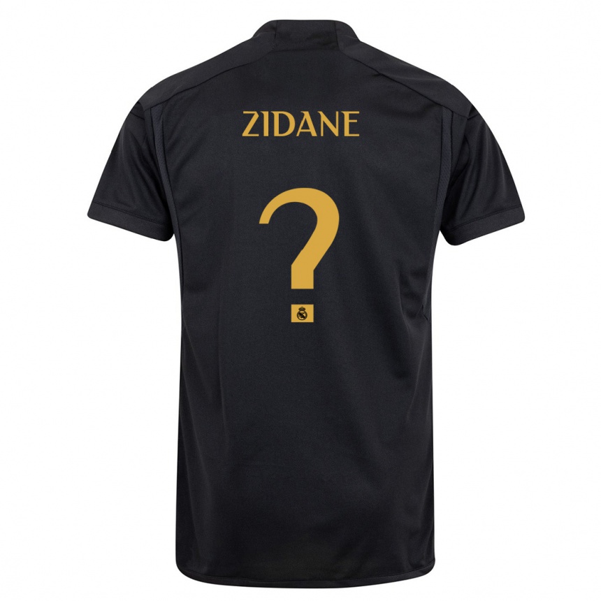 Hombre Fútbol Camiseta Elyaz Zidane #0 Negro Equipación Tercera 2023/24 Perú