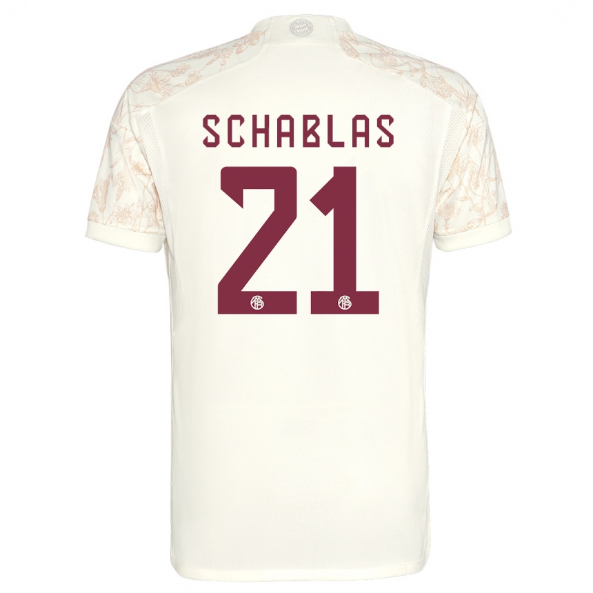 Hombre Fútbol Camiseta Matteo Schablas #21 Blanquecino Equipación Tercera 2023/24 Perú