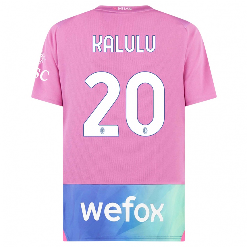 Hombre Fútbol Camiseta Pierre Kalulu #20 Rosado Morado Equipación Tercera 2023/24 Perú