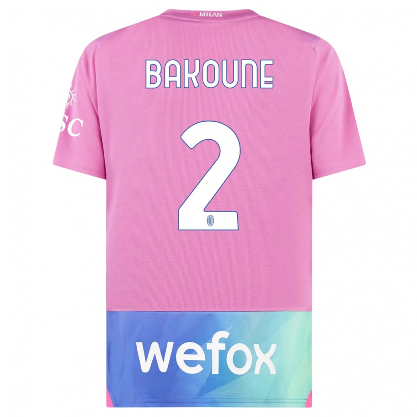 Hombre Fútbol Camiseta Adam Bakoune #2 Rosado Morado Equipación Tercera 2023/24 Perú