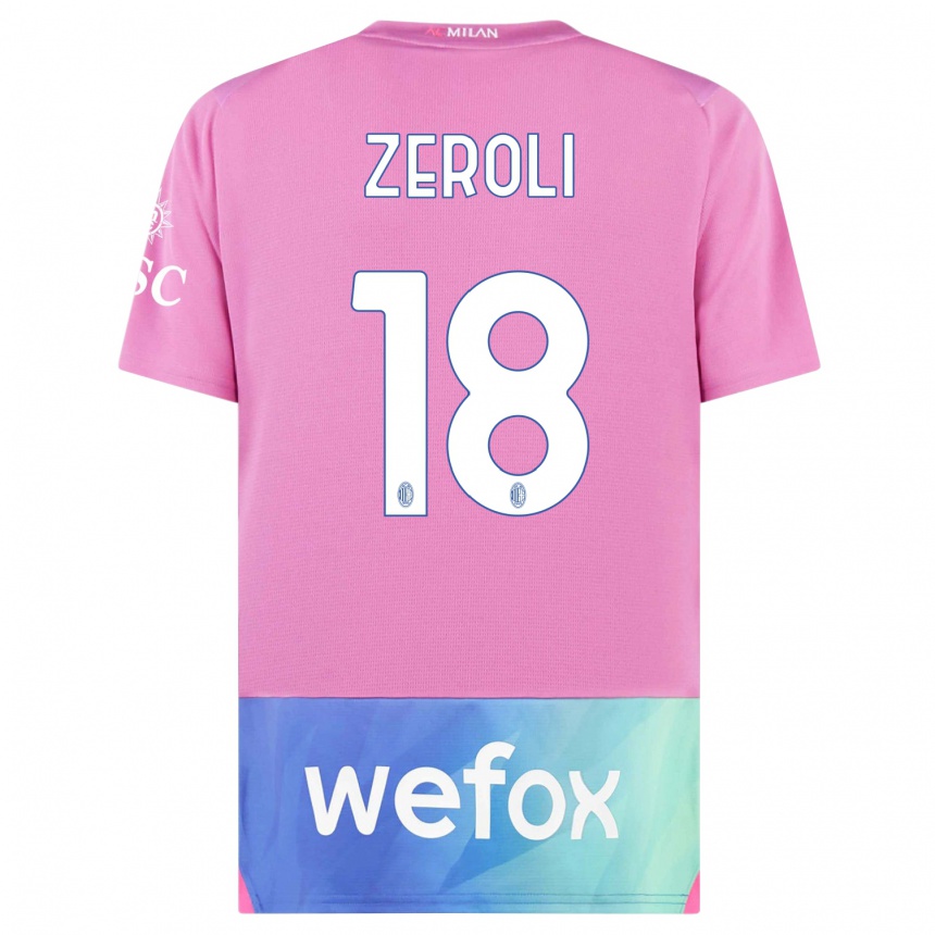 Hombre Fútbol Camiseta Kevin Zeroli #18 Rosado Morado Equipación Tercera 2023/24 Perú