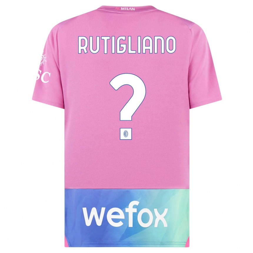 Hombre Fútbol Camiseta Samuele Rutigliano #0 Rosado Morado Equipación Tercera 2023/24 Perú