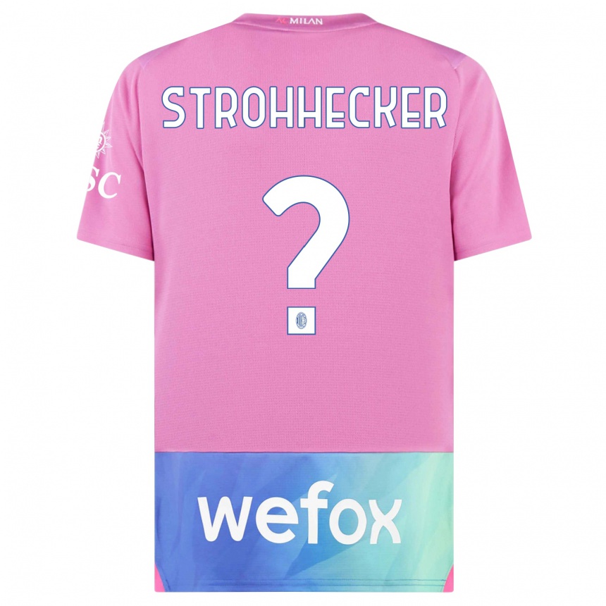 Hombre Fútbol Camiseta Riccardo Strohhecker #0 Rosado Morado Equipación Tercera 2023/24 Perú