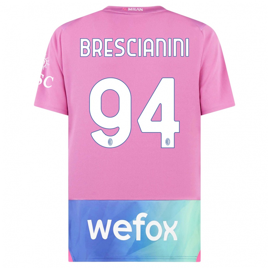 Hombre Fútbol Camiseta Marco Brescianini #94 Rosado Morado Equipación Tercera 2023/24 Perú