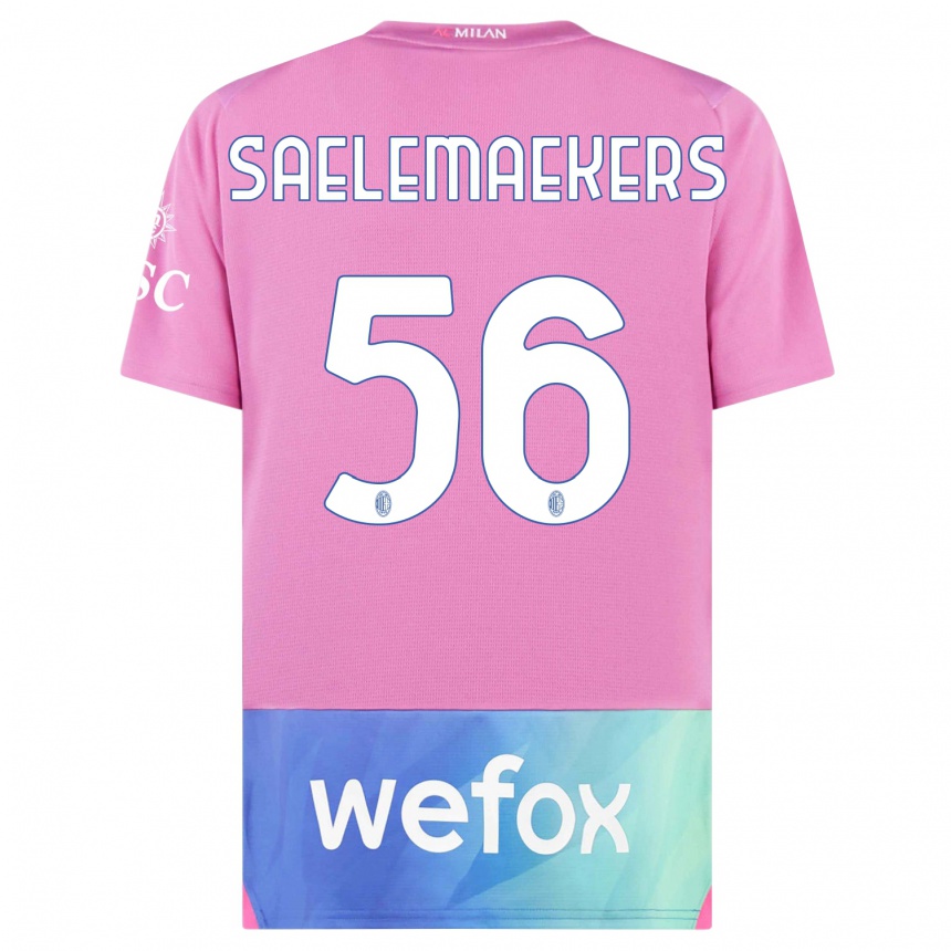 Hombre Fútbol Camiseta Alexis Saelemaekers #56 Rosado Morado Equipación Tercera 2023/24 Perú