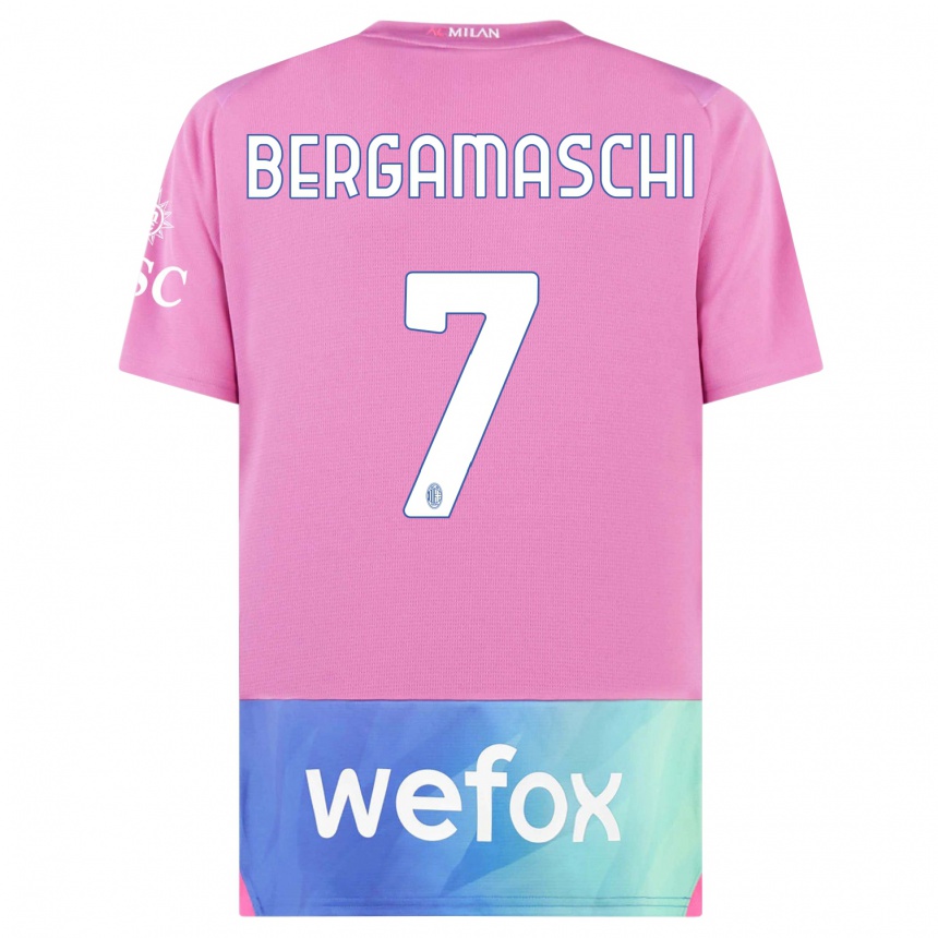 Hombre Fútbol Camiseta Valentina Bergamaschi #7 Rosado Morado Equipación Tercera 2023/24 Perú