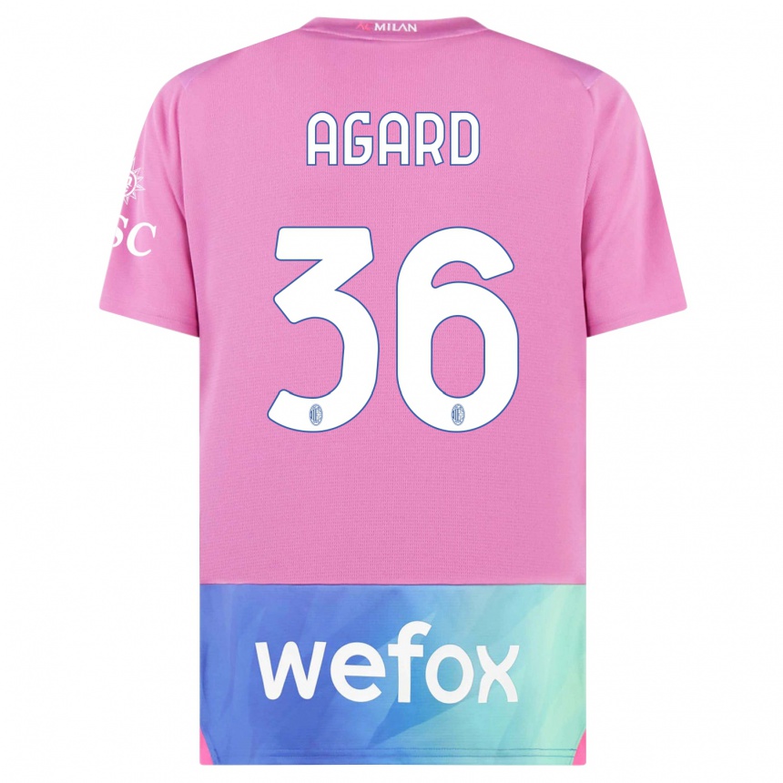 Hombre Fútbol Camiseta Laura Agard #36 Rosado Morado Equipación Tercera 2023/24 Perú