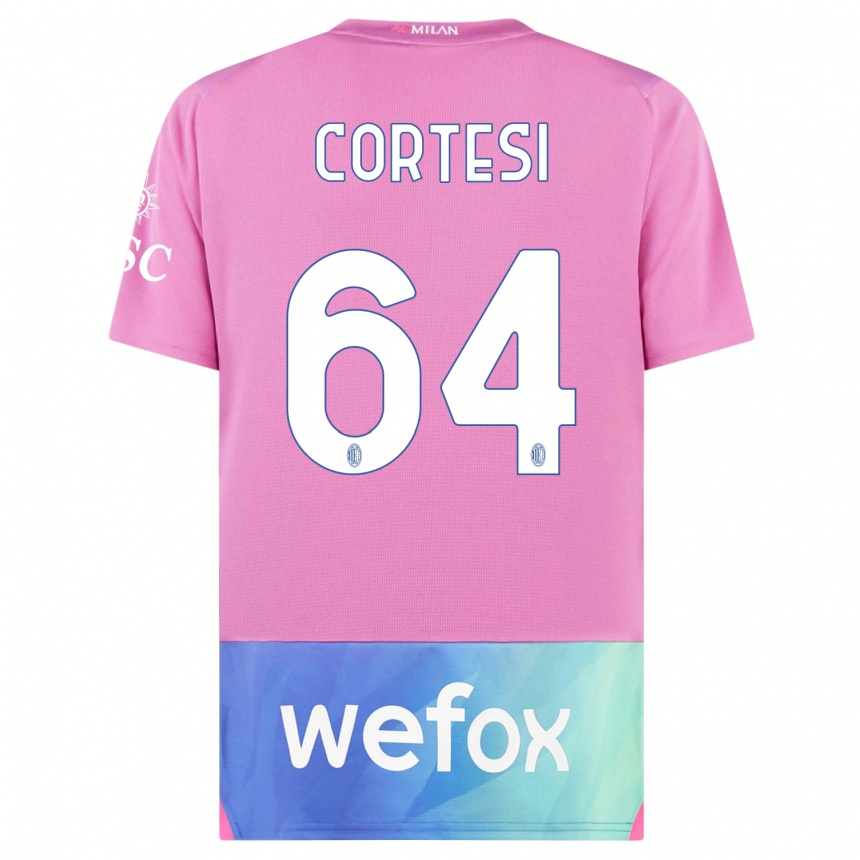 Hombre Fútbol Camiseta Selena Cortesi #64 Rosado Morado Equipación Tercera 2023/24 Perú